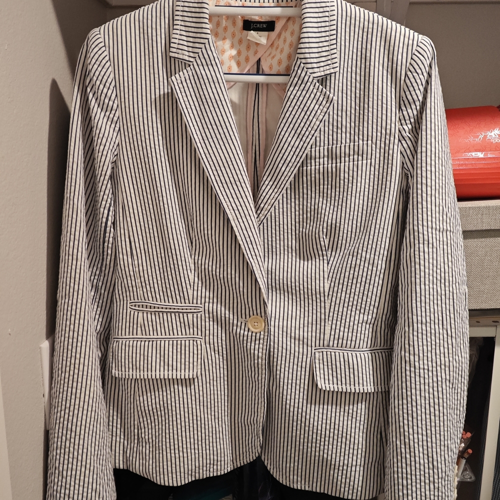 J. Crew Vintage Women's Pinstripe Blazer - Black and White - Picture 2 of 6